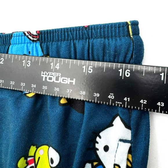 HELLO KITTY AND FRIENDS Mens XL Navy Pajama Lounge Sleep Pants Button Fly Sanrio - Picture 6 of 8